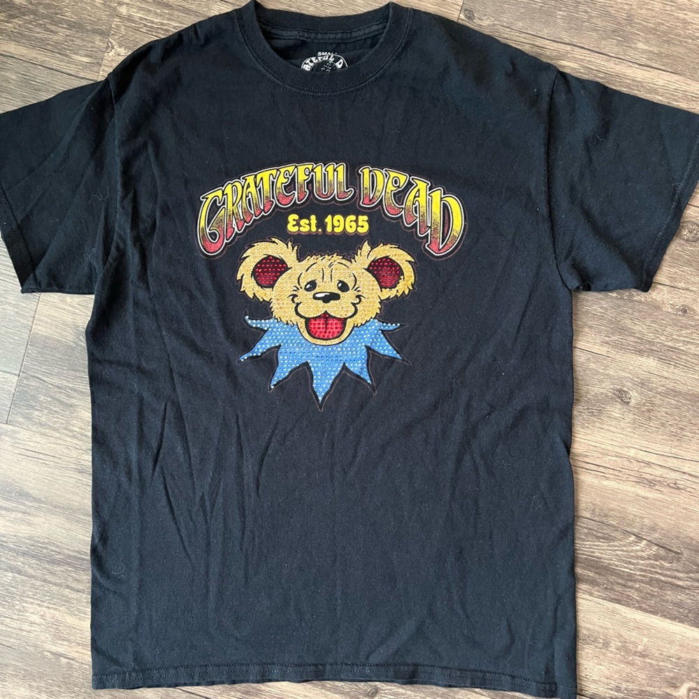 Vintage Grateful Dead Black Tee with Bear Graphic